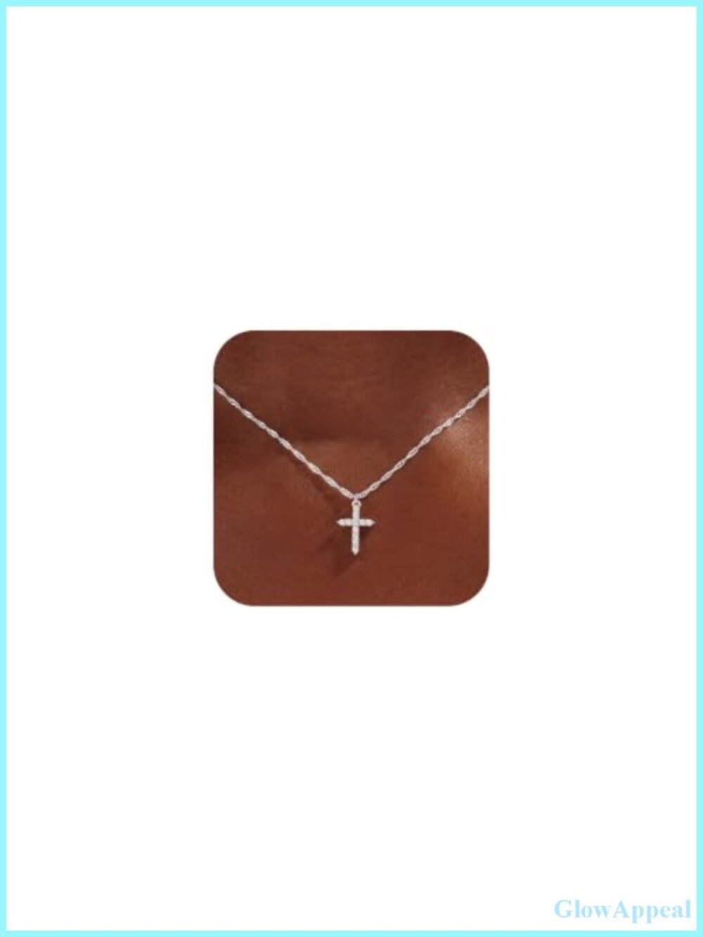 S925 Sterling Silver Cross Necklace Dainty Wave Chain Pendant Baptism Gift
